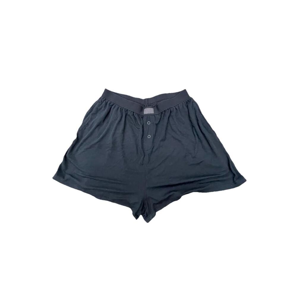 Lunya Soft Modal Black Rib Short Womens Size Xs H92